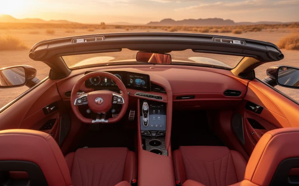 Mg Cyberster 2025 interior view showing trim