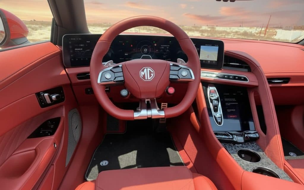 Mg Cyberster 2025 interior view showing trim