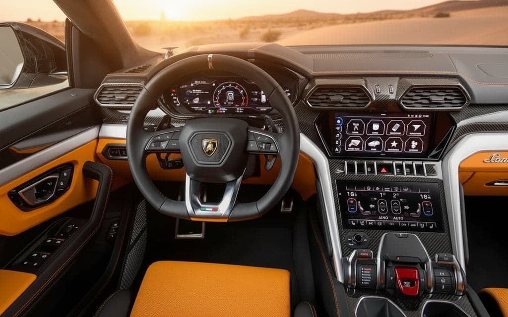Lamborghini Urus 2022 interior view showing trim