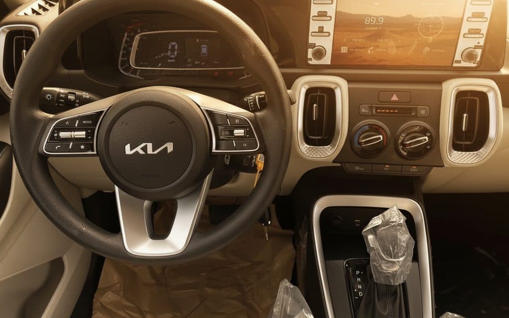 Kia Sonet 2023 interior view showing trim