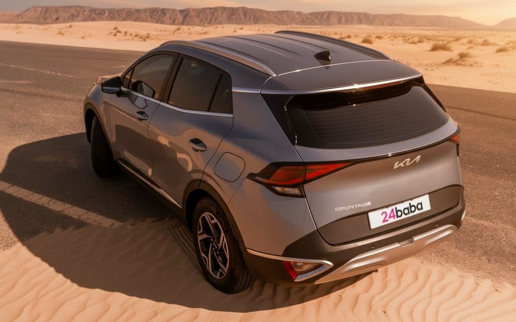 Kia Sportage 2023 Grey rear view showing taillights