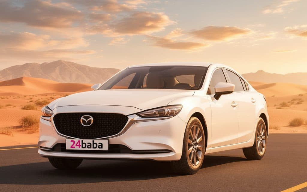 Mazda 6 2022 White front view with headlights