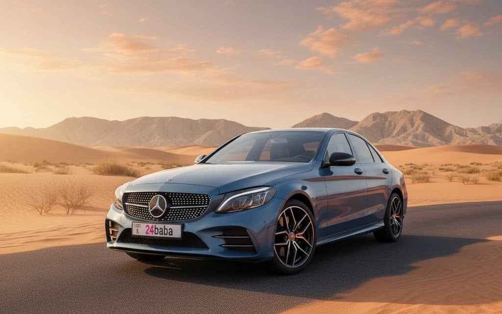 Hire Mercedes C300 2020 Blue in Dubai