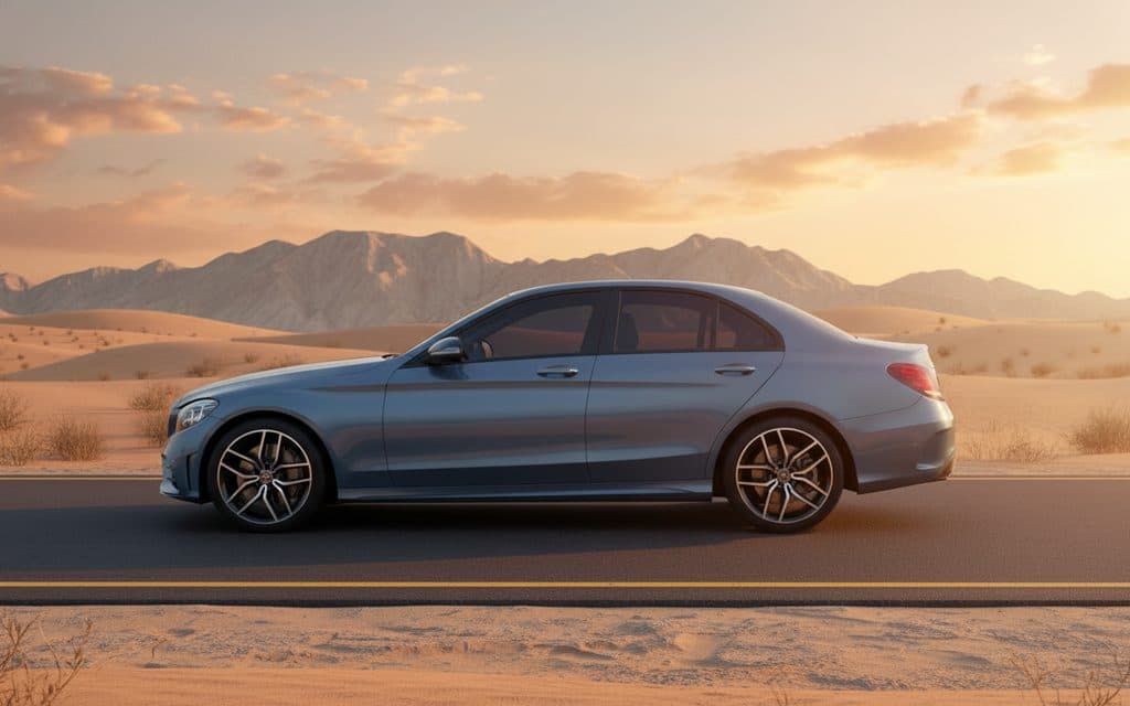 Mercedes C300 2020 Blue side profile