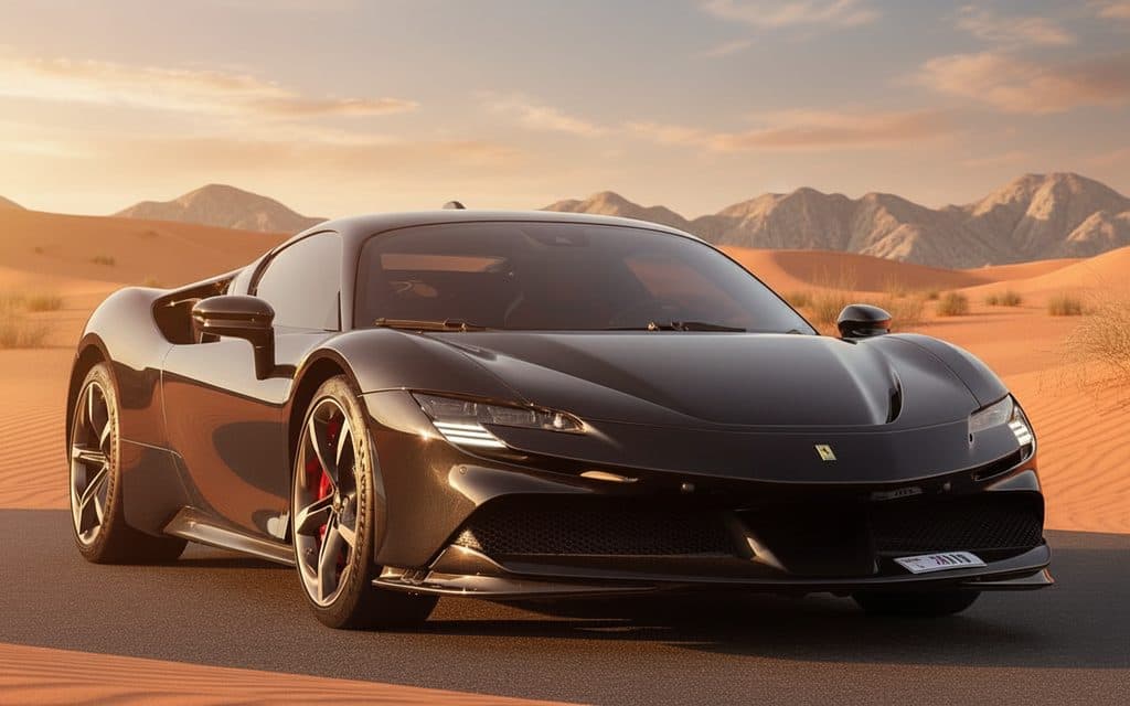 Ferrari Sf 90 2021 Black cover image – rental in Dubai