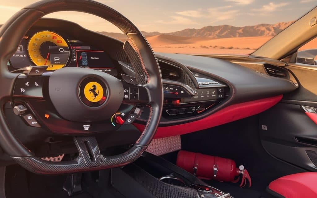 Ferrari Sf 90 2021 dashboard and infotainment – rental in Dubai