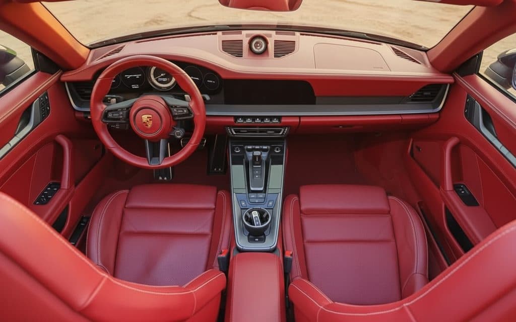 Porsche 911 2022 leather seats and cabin