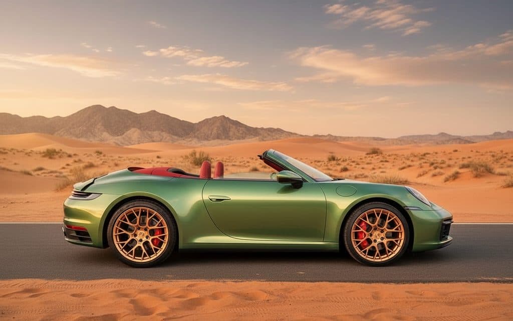 Porsche 911 2022 Green side profile