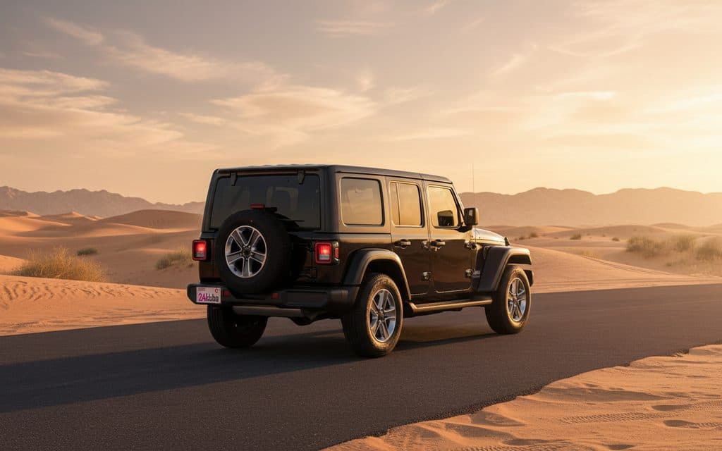 Jeep Wrangler 2023 Black rear view showing taillights