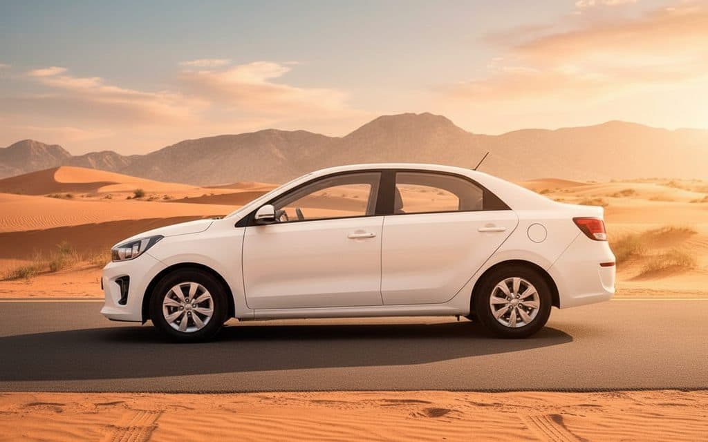 Kia Pegas 2024 White side profile