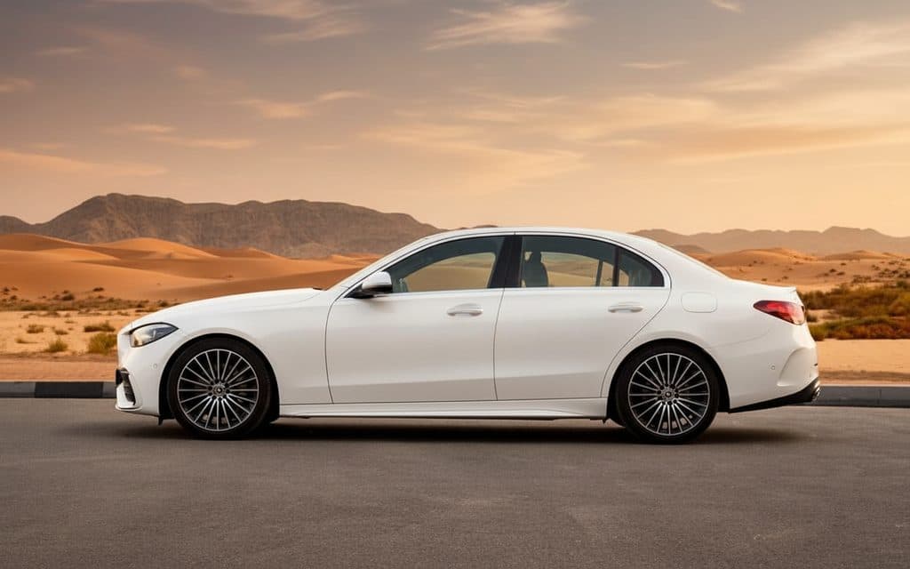 Mercedes C200 2024 White side profile
