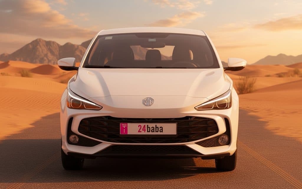 Mg 3 2025 White front view with headlights