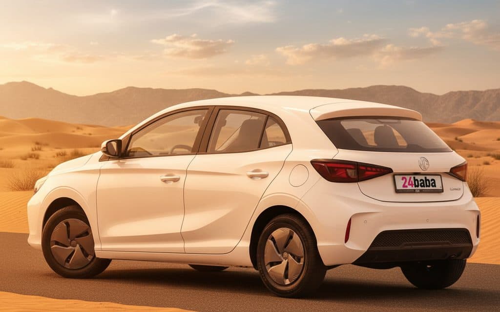 Mg 3 2025 White rear view showing taillights