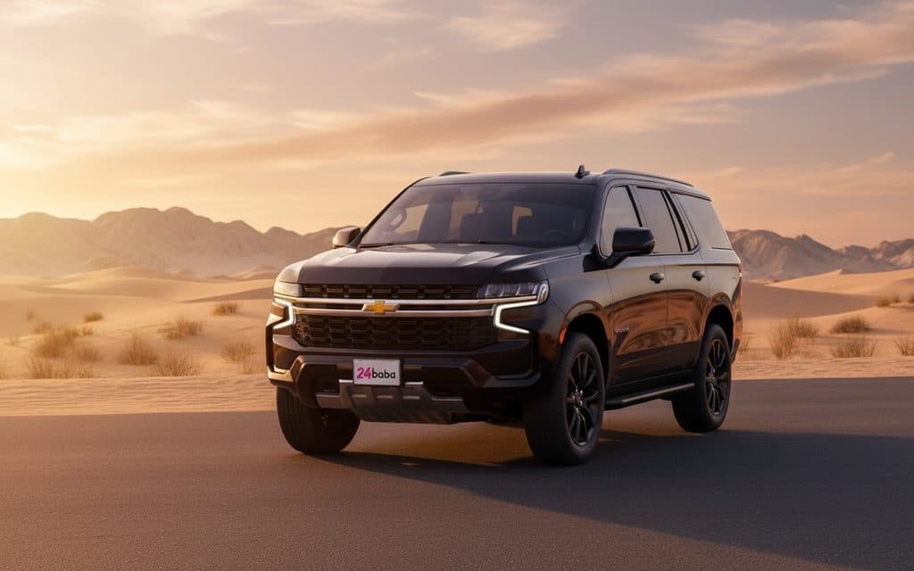 Chevrolet Tahoe 2022 Black front view with headlights