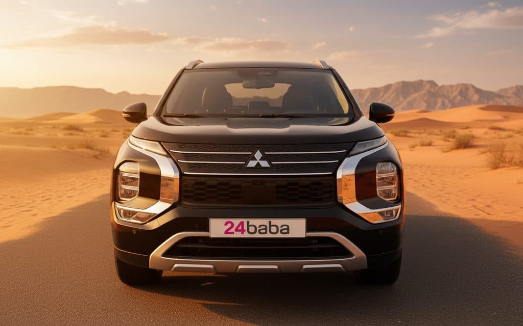 Mitsubishi Outlander 2024 Black front view with headlights