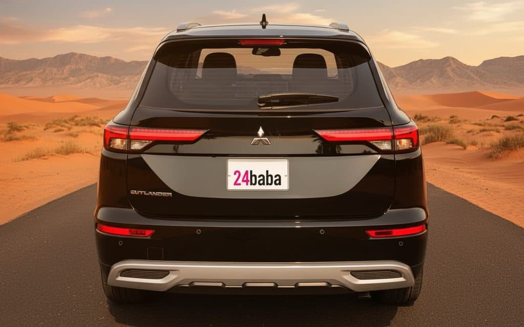 Mitsubishi Outlander 2024 Black rear view showing taillights