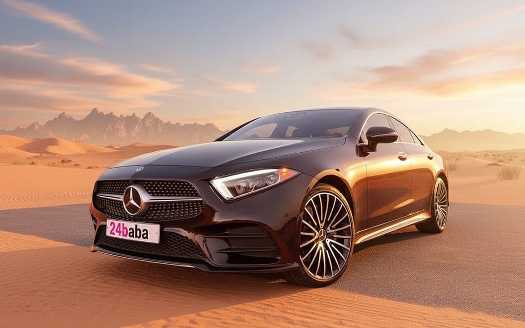 Mercedes Cls450 2020 Black front view with headlights