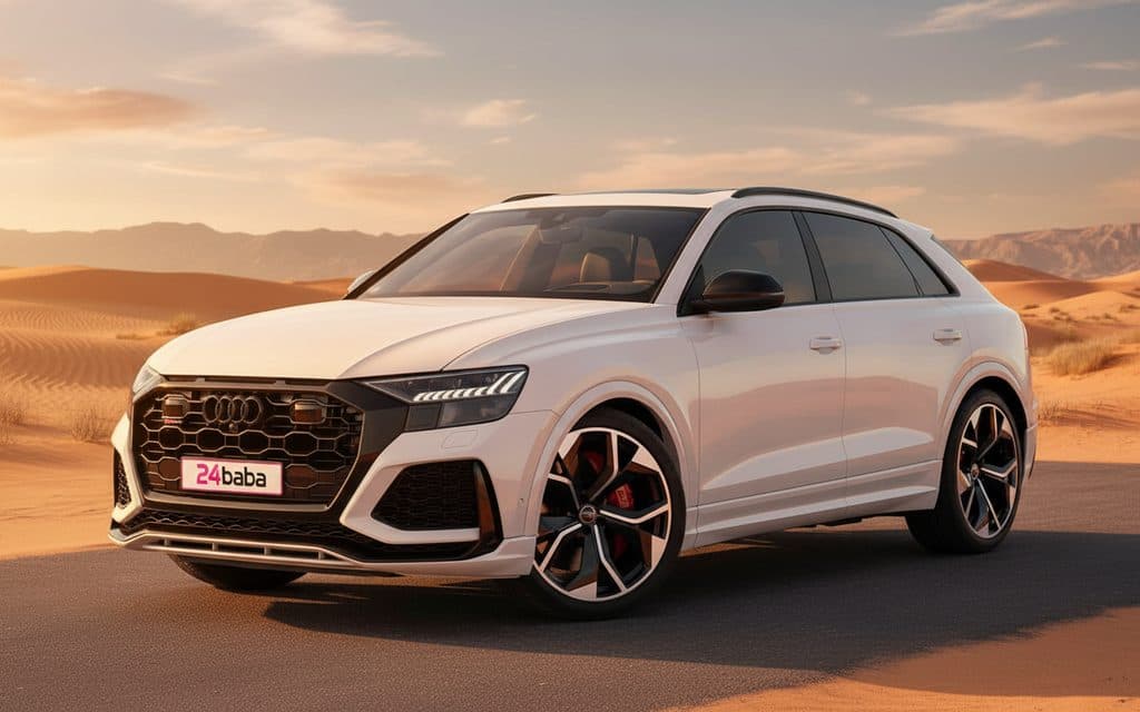 Audi RsQ8 2022 White rental in Dubai