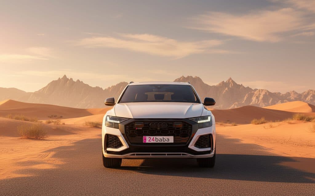 Audi RsQ8 2022 White front view with headlights