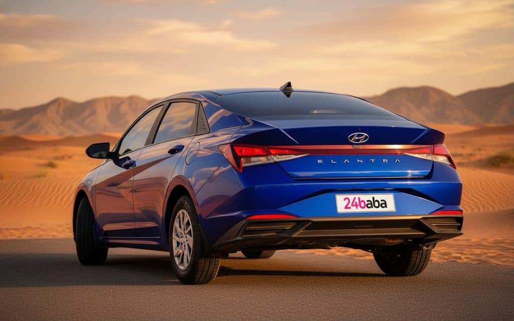 Hyundai Elantra 2022 Blue rear view showing taillights