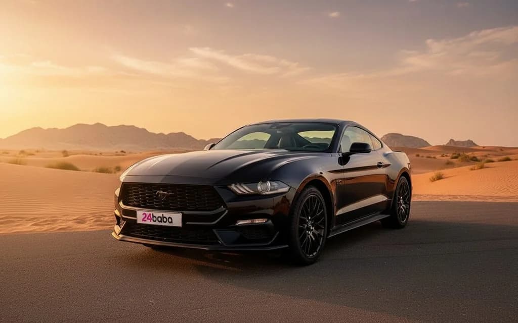 Ford Mustang 2024 Black cover image – rental in Dubai