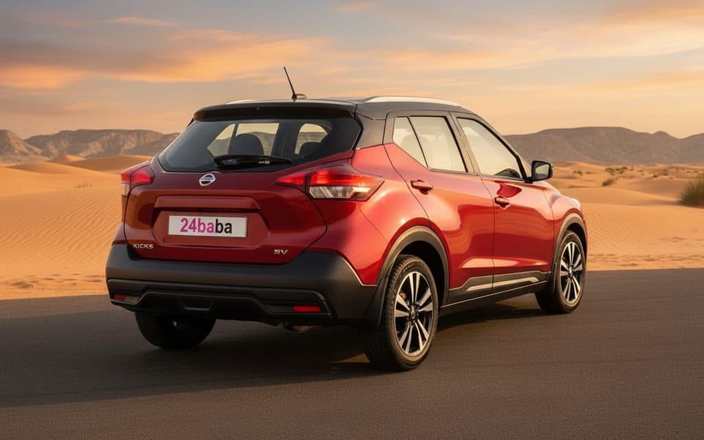 Nissan Kicks 2024 Red rear view showing taillights