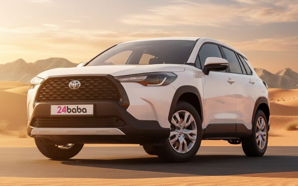 Toyota CorollaCross 2024 White front view with headlights