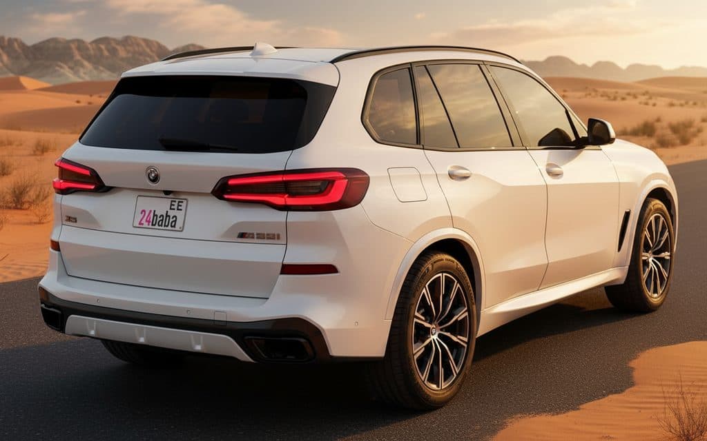 Bmw X5 2023 White rear view showing taillights