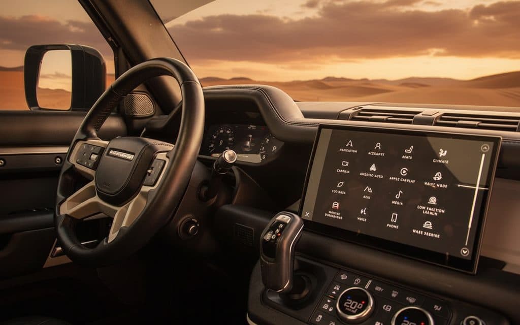 LandRover Defender 2022 interior view showing trim