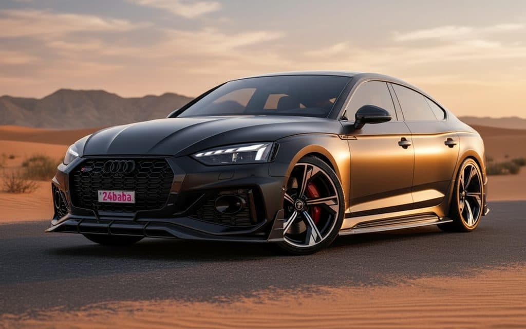 Audi Rs5 2023 Black front view with headlights