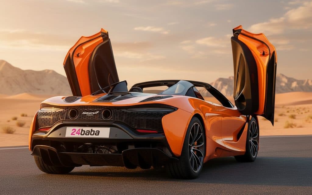 Mclaren Artura 2025 Orange rear view showing taillights