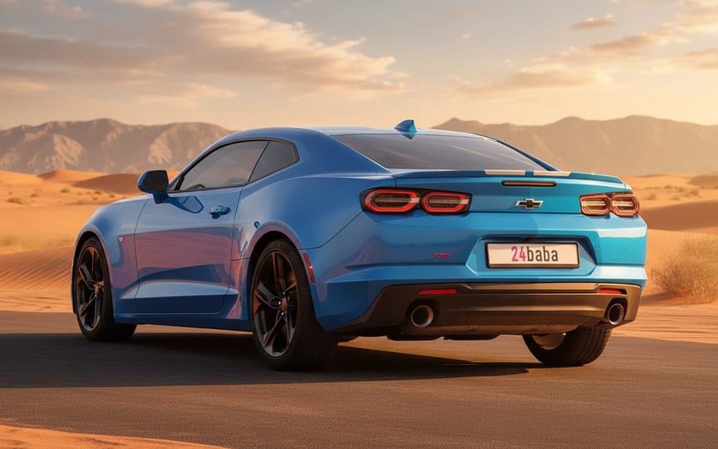 Chevrolet Camaro 2022 Blue rear view showing taillights