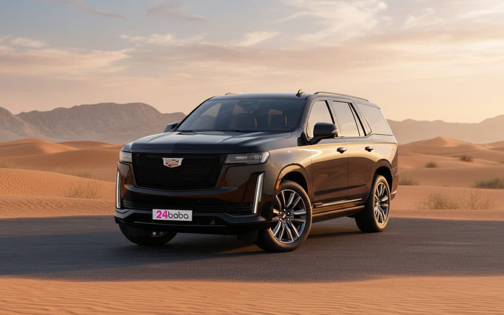 Cadillac Escalade 2022 Black front view with headlights
