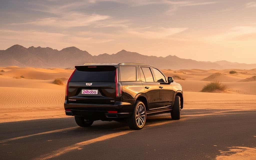 Cadillac Escalade 2022 Black rear view showing taillights