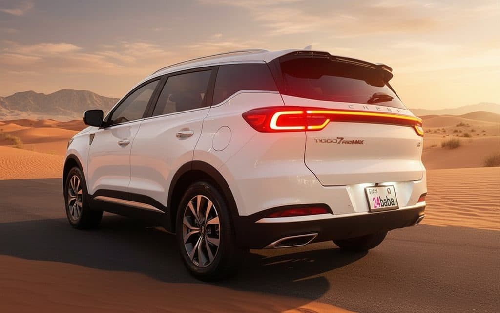 Chery Tiggo7 2025 White rear view showing taillights