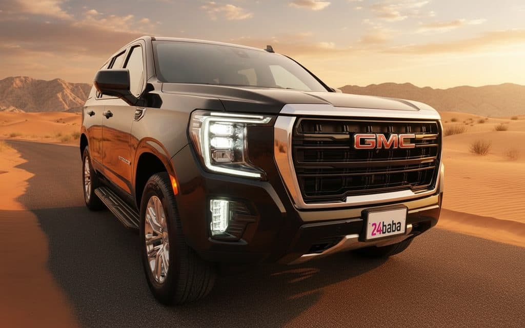 Gmc Yukon 2022 Black front view with headlights