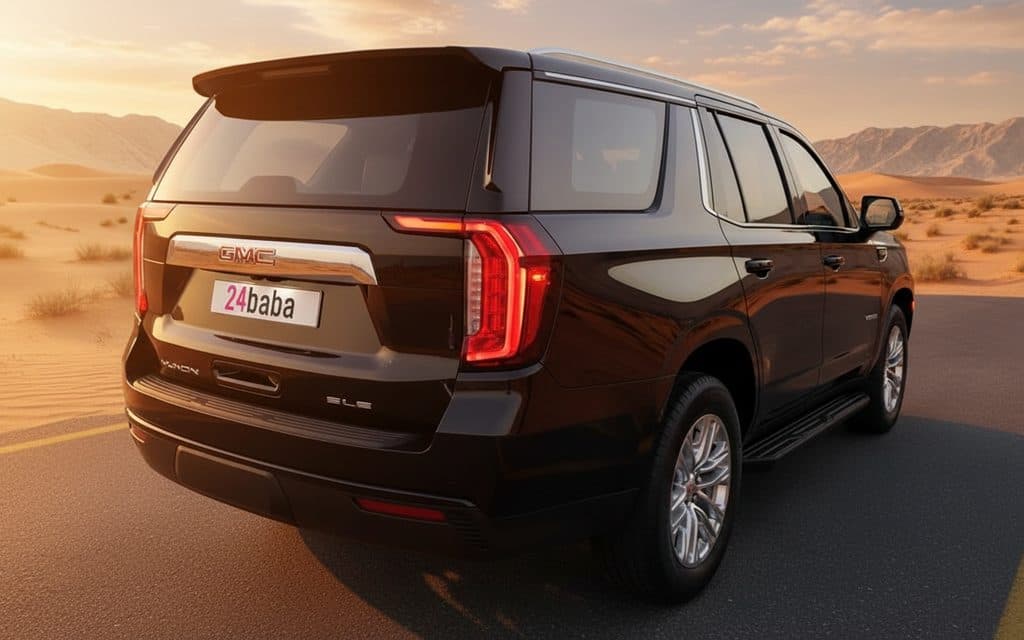 Gmc Yukon 2022 Black rear view showing taillights