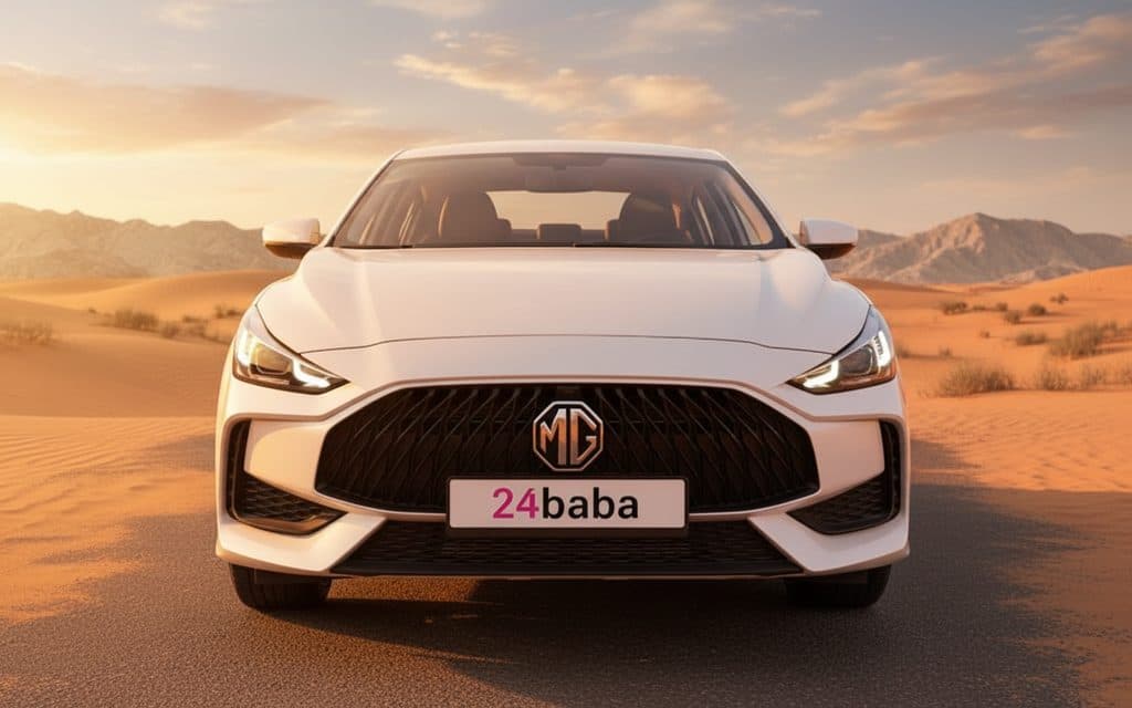 Mg Gt 2024 White front view with headlights