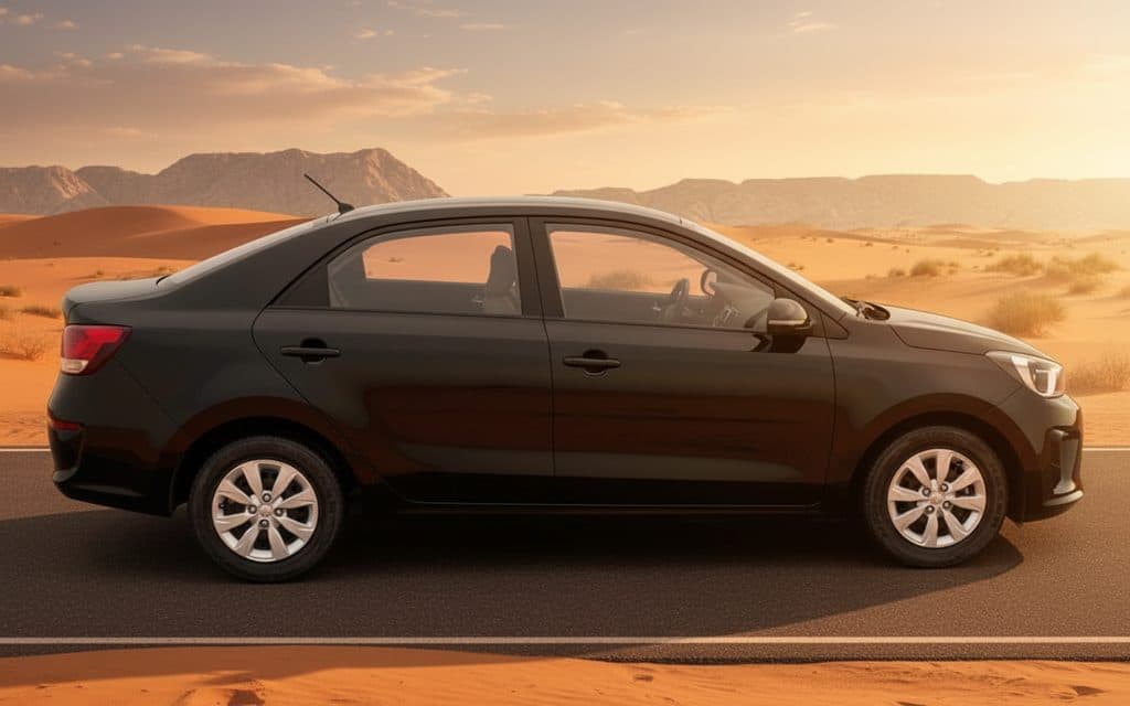 Kia Pegas 2022 Black side profile