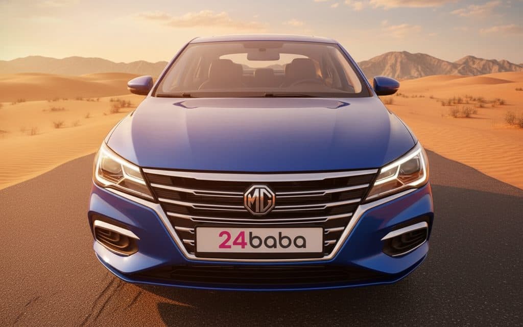 Mg 5 2023 Blue front view with headlights