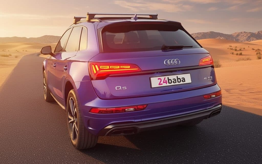 Audi Q5 2021 Blue rear view showing taillights