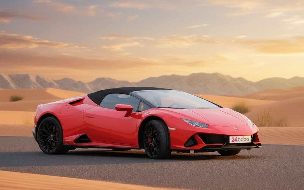 Lamborghini Huracan 2023 Red front view with headlights