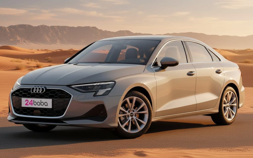 Audi A3 2025 Grey cover image – rental in Dubai