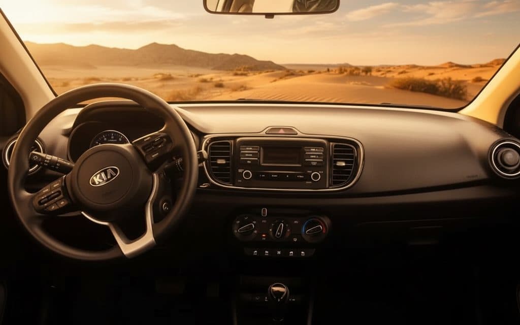 Kia Pegas 2021 interior view showing trim