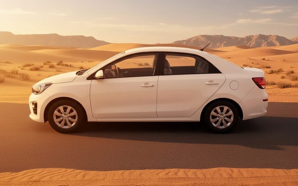 Kia Pegas 2021 White side profile