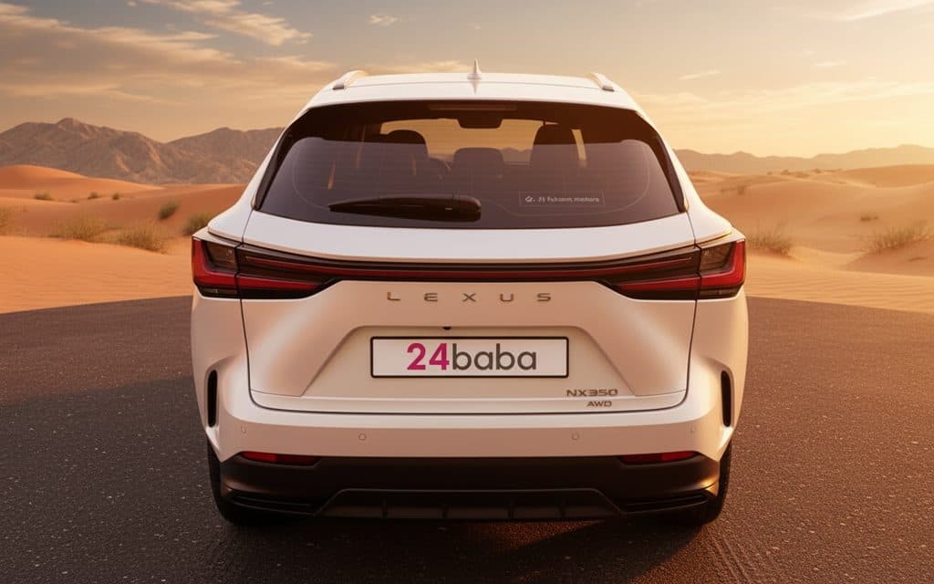 Lexus Nx 2023 White rear view showing taillights