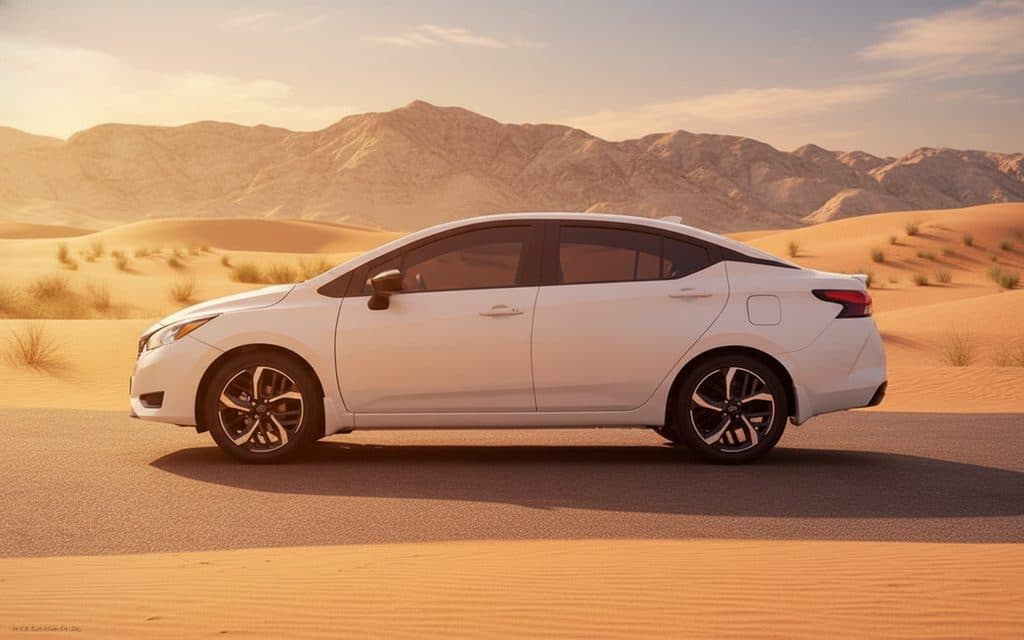 Nissan Versa 2024 White side profile