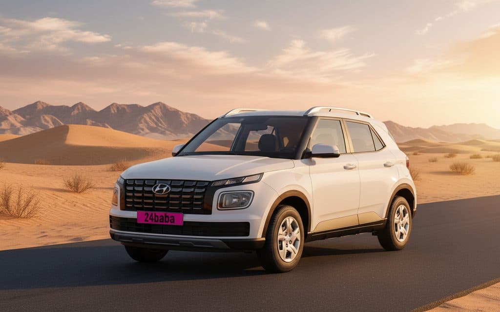 Hyundai Venue 2024 White cover image – rental in Dubai