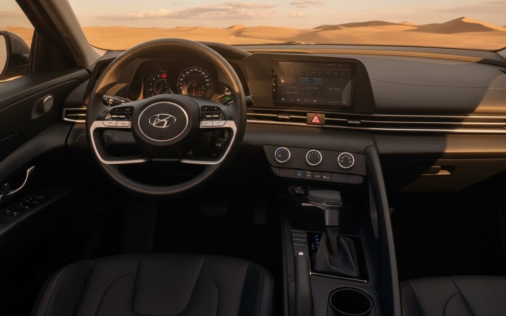 Hyundai Elantra 2022 interior view showing trim