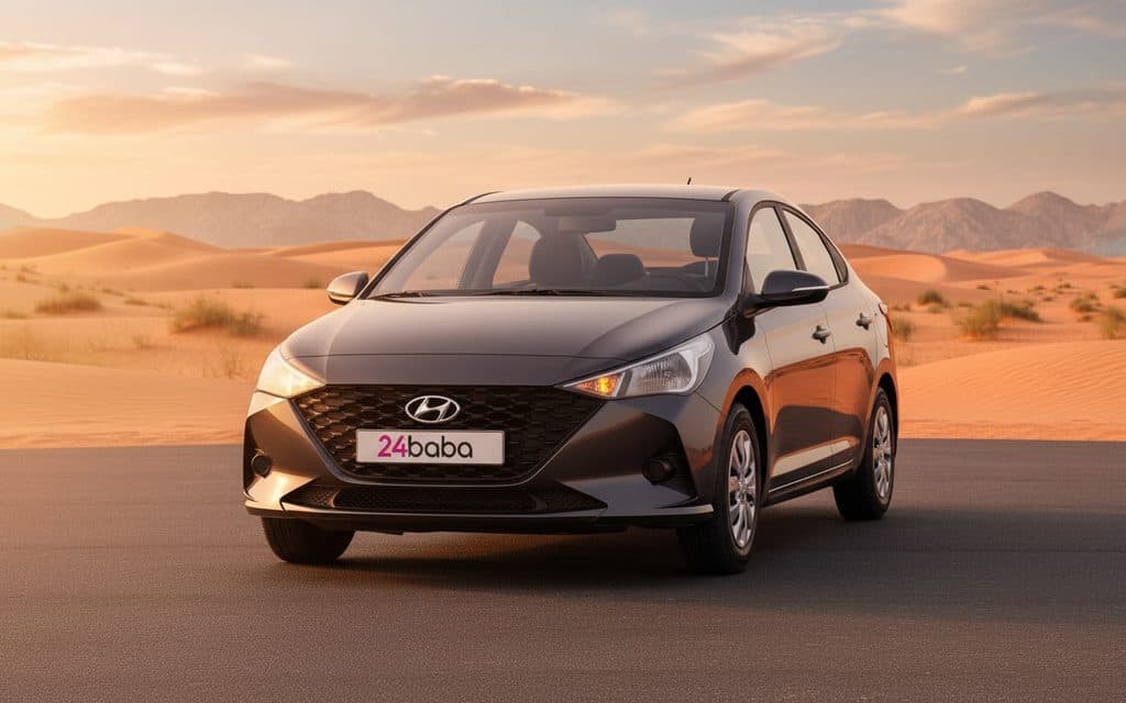 Hyundai Accent 2023 Black front view with headlights